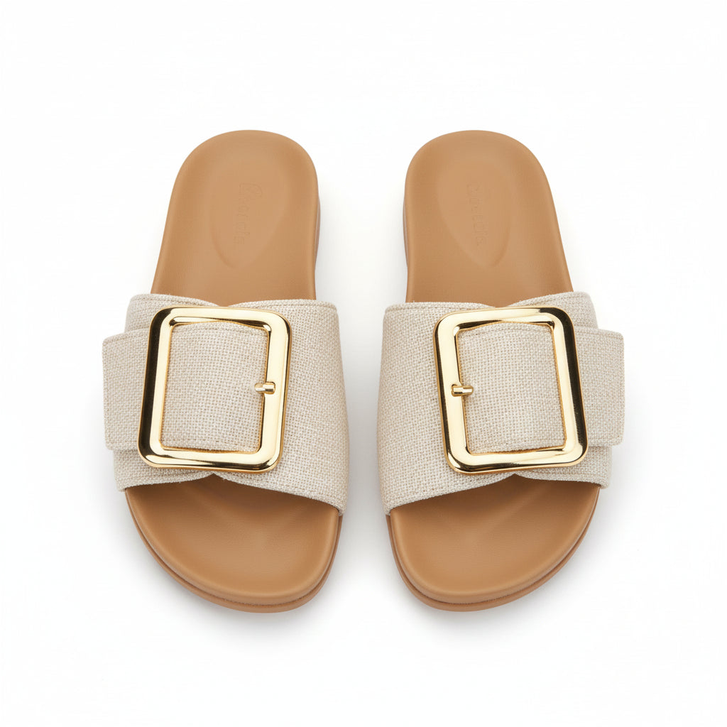 Buckle Leopard Slippers