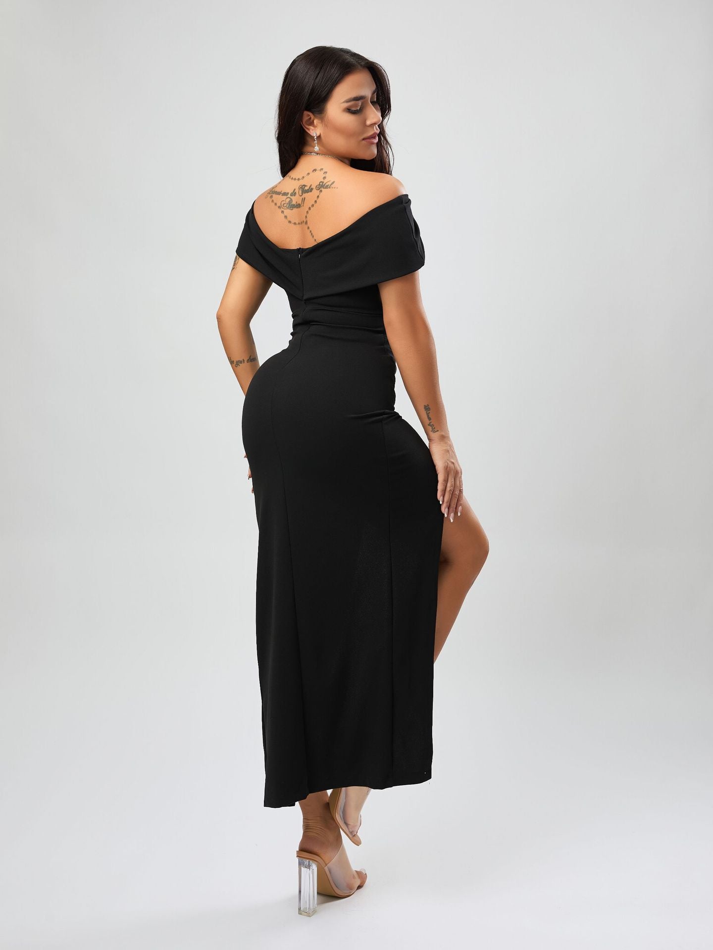 Black Slit Maxi Dress