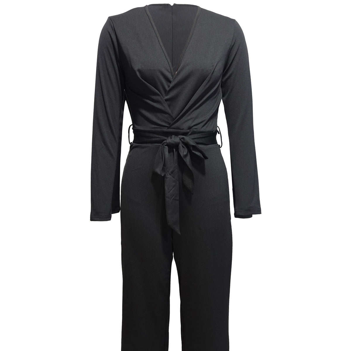 Ladies' Fashionable Slim Fit Sexy V-neck Long Sleeved Slimming Jumpsuit