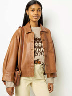 The Sepia Muse Faux Leather Jacket