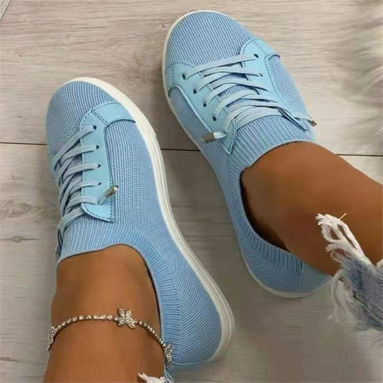 Flat Lace-Up Fly Sneakers