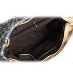 Diamond-Studded Denim Messenger Bag