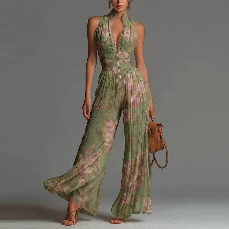 The Plissé Halter Jumpsuit