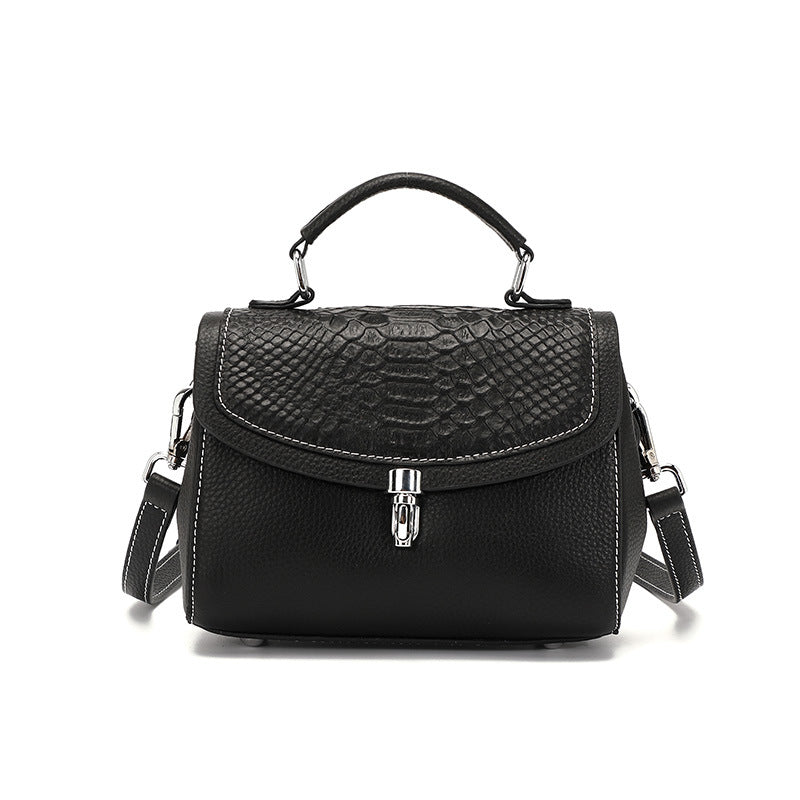 Diagonal Leather Handbag