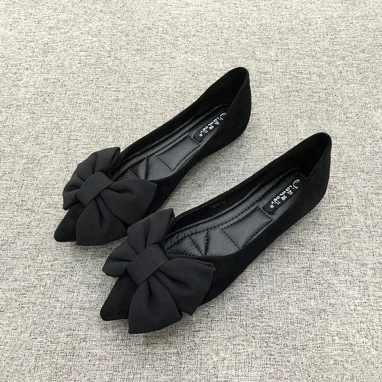 Women's Flats with Bow Flat Heel Ladies Shoes for Women Flats Comfortable Butterfly-knot Nude Flats Zapatos De Mujer Loafers