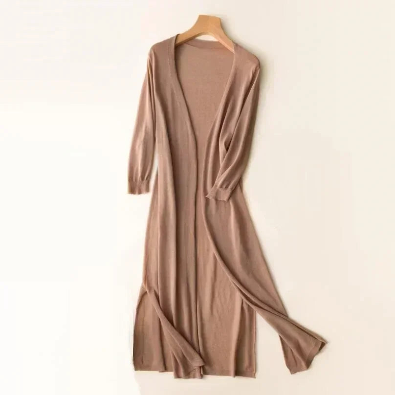 Long Knitted Thin Cardigan