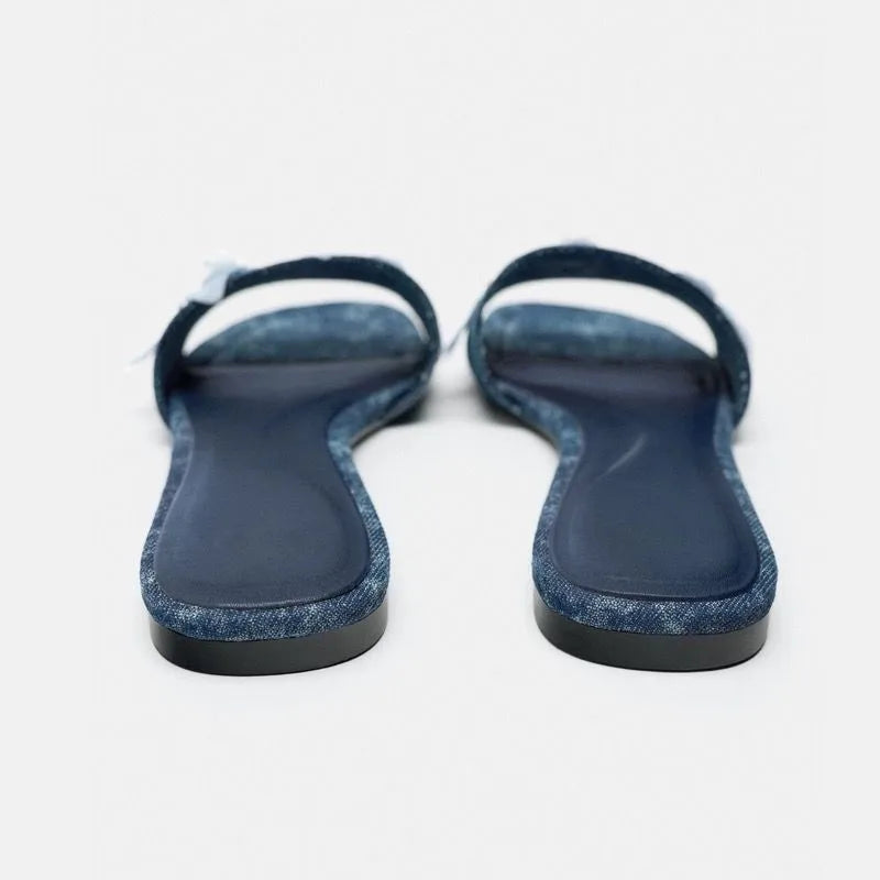 Denim Flower Slipper