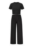 Loungewear Top and Pocketed Pants Set