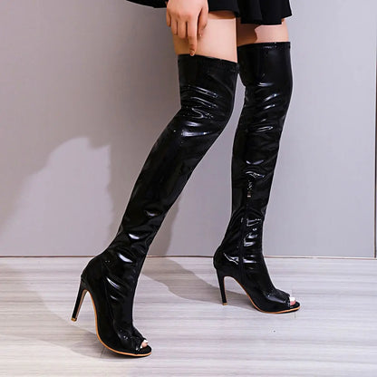 Over The Knee Patent Leather Boots