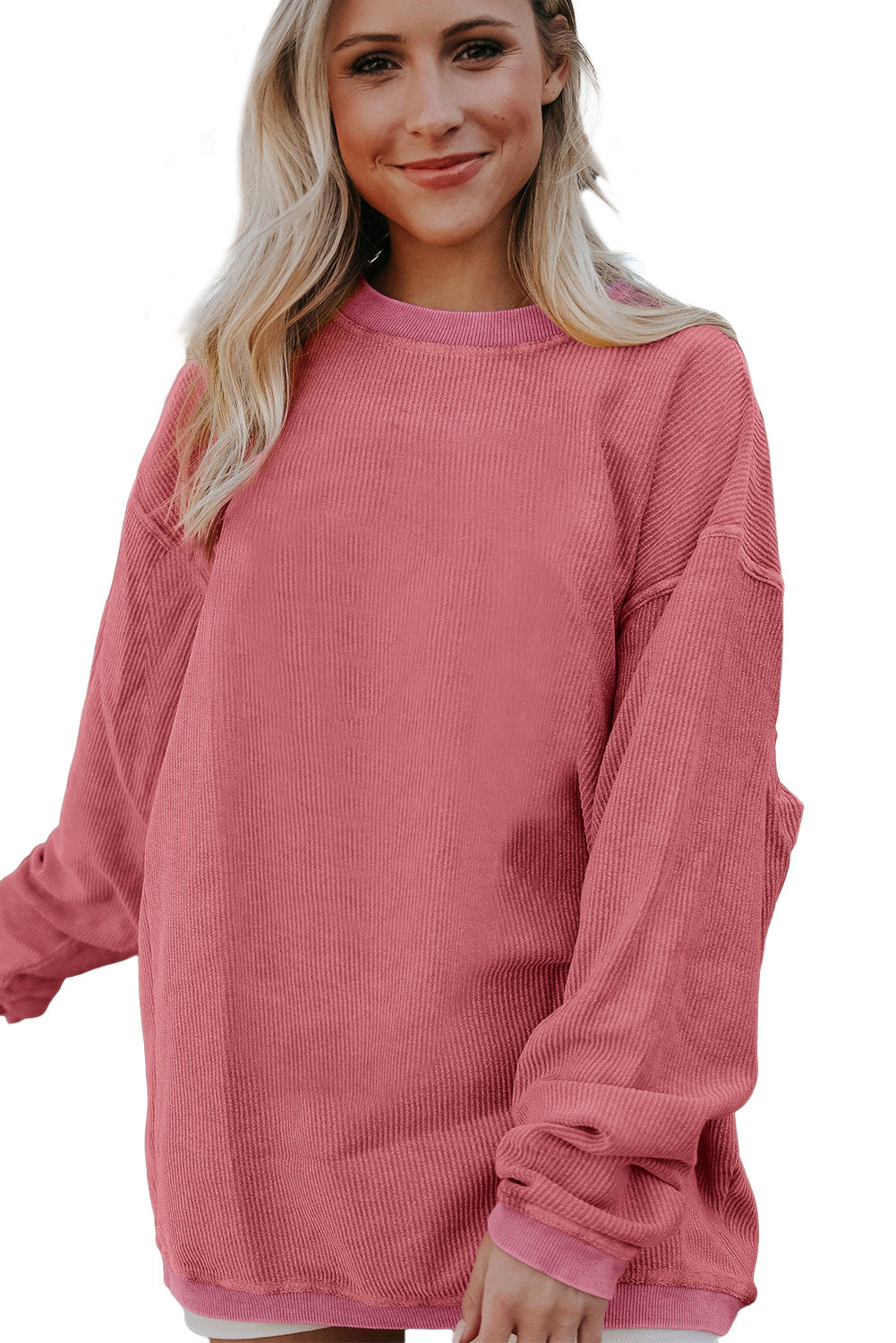 Orange Thanksgiving Thankful Casual Ribbed Corded Sweatshirt