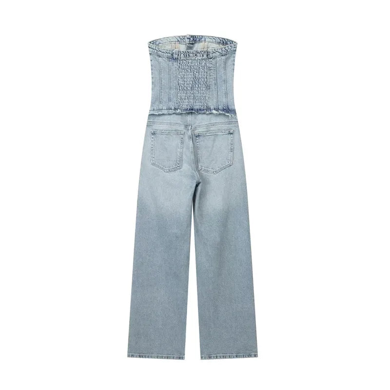 Corset Denim Jumpsuit