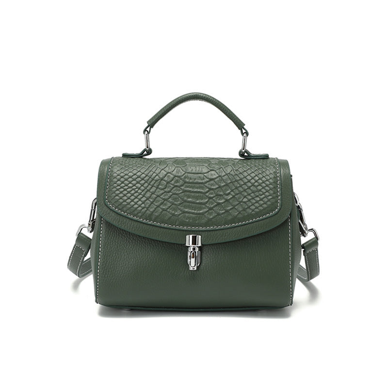 Diagonal Leather Handbag