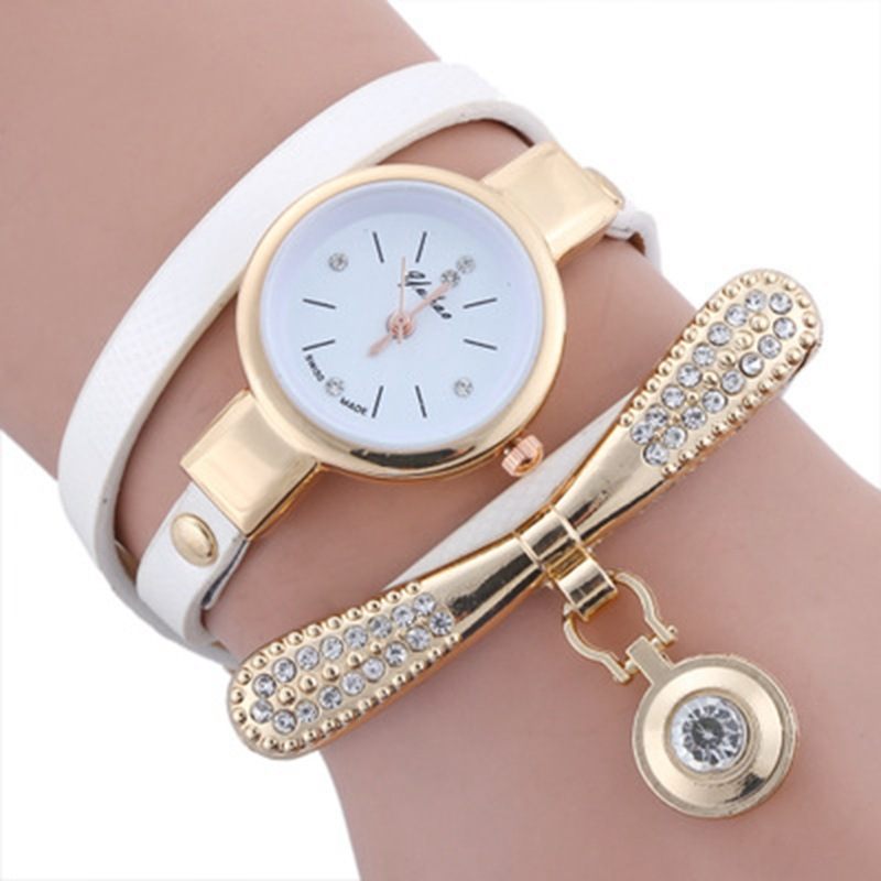 Rhinestone Quartz Casual Wrist Watch Set