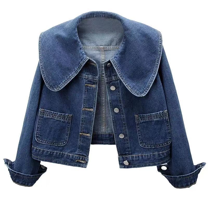 Retro Peter Pan Denim Coat
