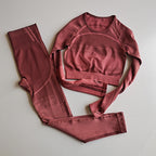 Women's Striped Activewear Set – Gym Leggings & Sports Top