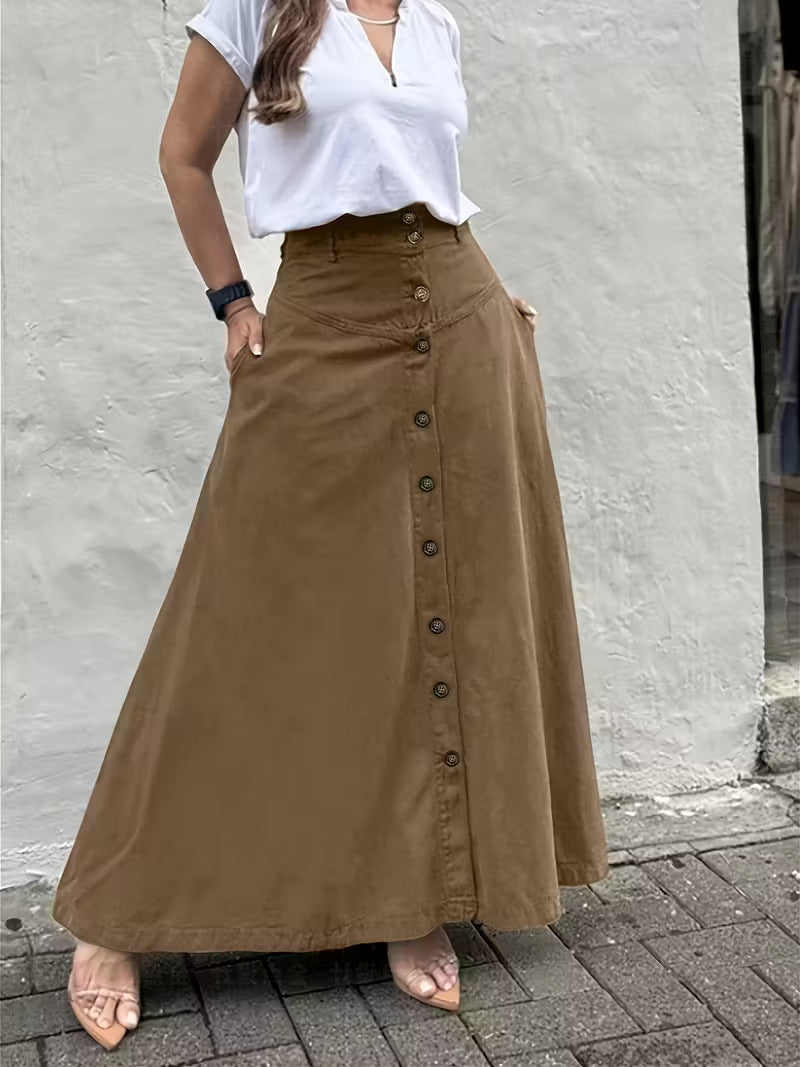 The Atelier — Elegant High-Waist A-Line Skirt