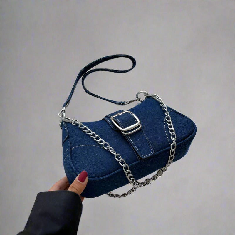 Chains Crossbody Denim Bags