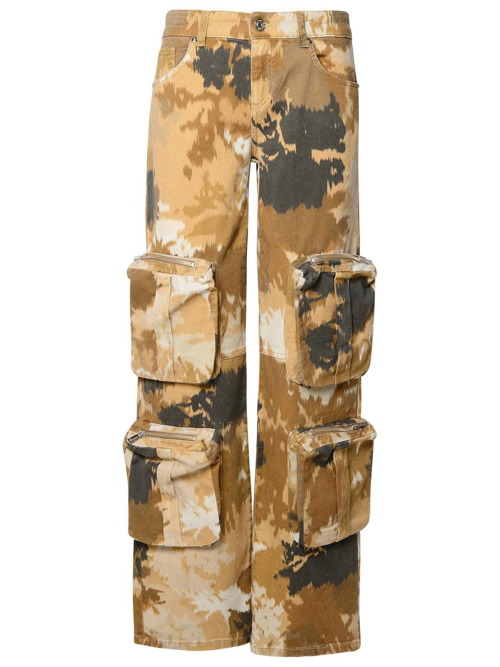 Blumarine Brown Cotton Cargo Jeans Women