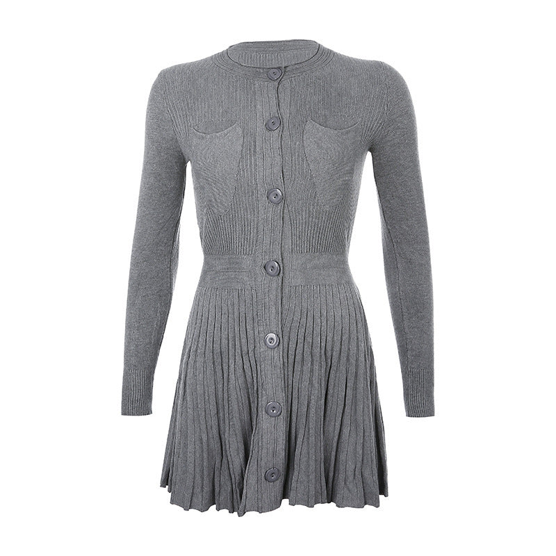 Knitted pleated dress