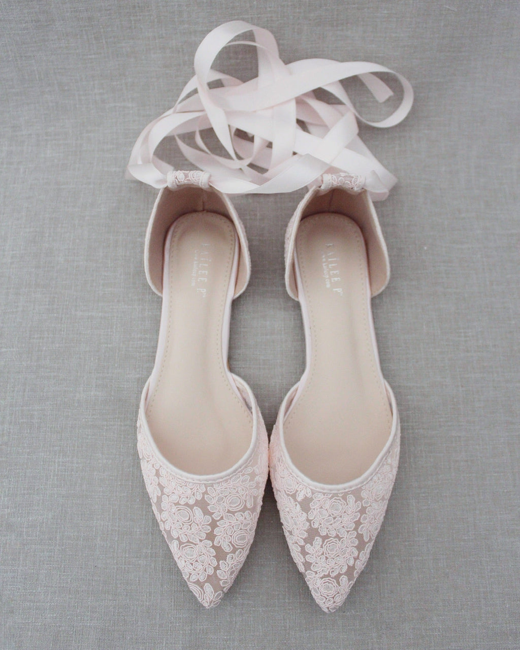 Crochet Lace Pointy Toe with Ankle Tie or Ballerina Lace Up
