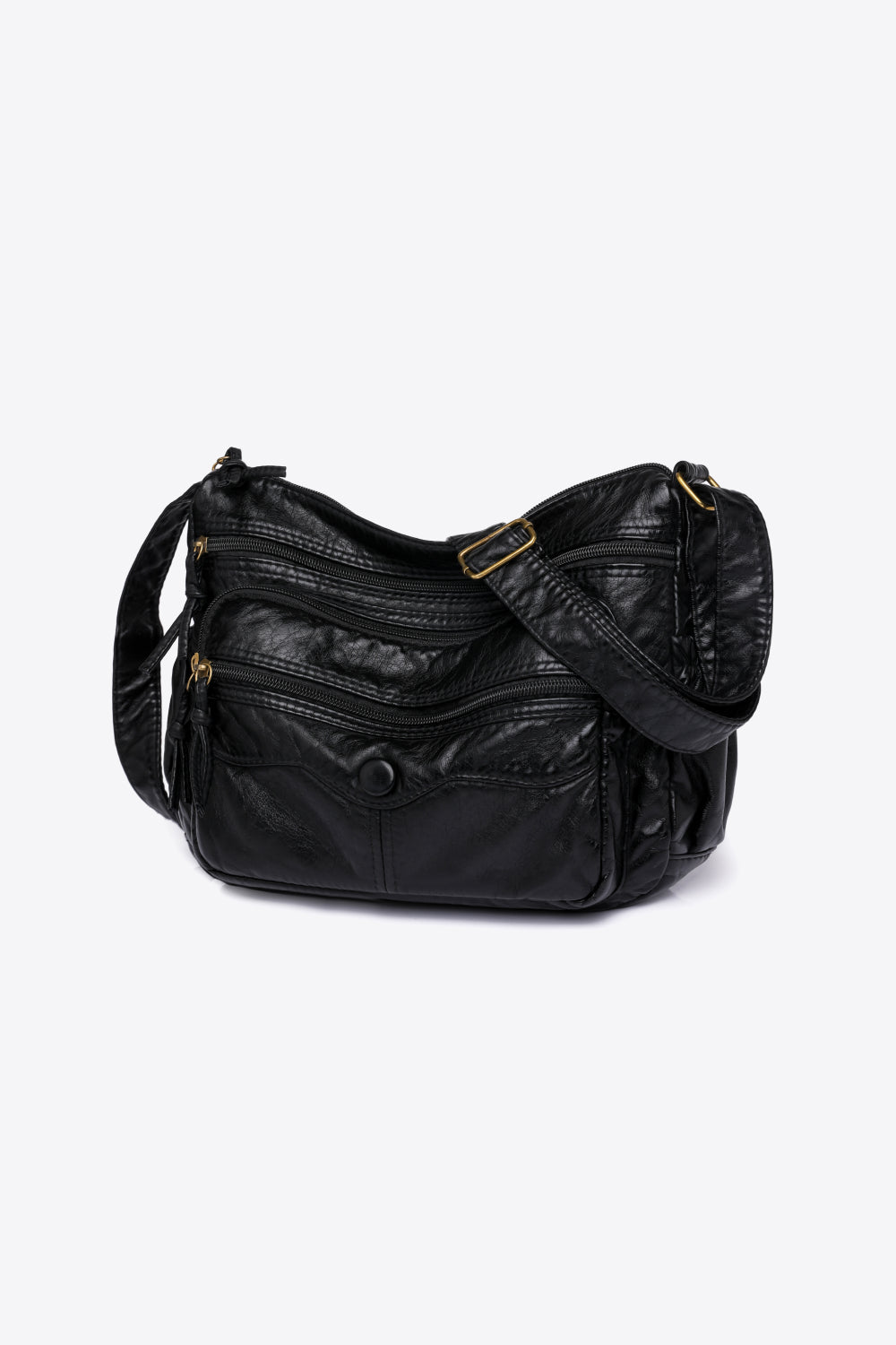 Black Adored PU Leather Crossbody Bag