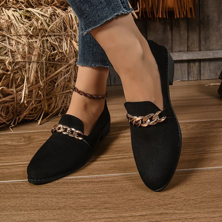 Women’s Pointed Toe Chunky Heel Shoes