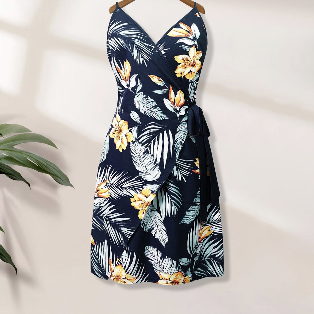 Ladies' Fashionable And Versatile Vacation Style Off Shoulder Lace Up Dress
