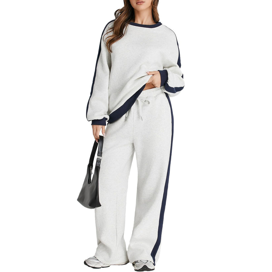 Trimming Pullover hoodie & sweatpants Set