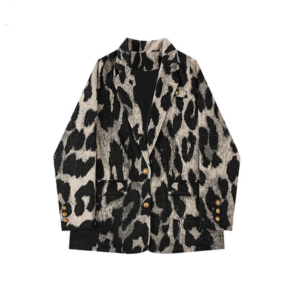 Leopard Print Blazer Coat