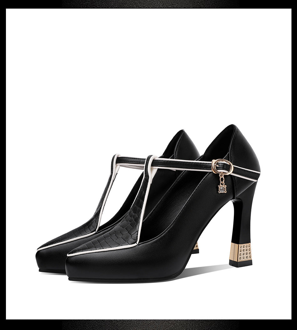 Thick-heeled shoes