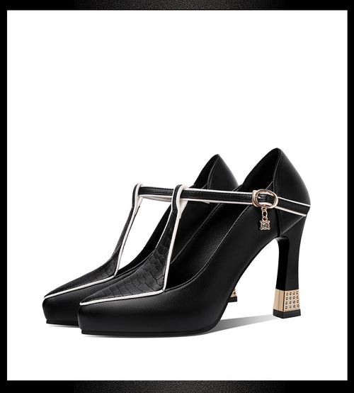 Thick-heeled shoes