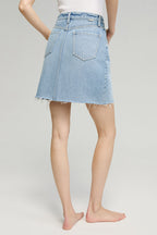 V-Waist Denim Mini Skirt HJ811