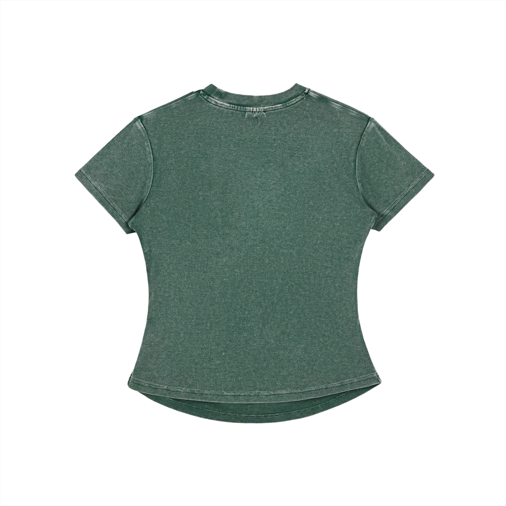 Vintage Washed Bodycon Cotton T-Shirt