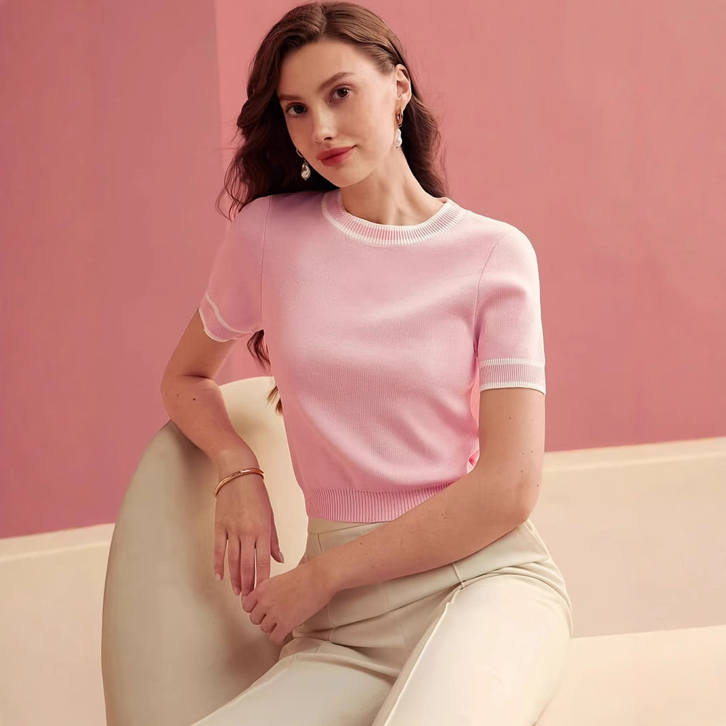 Casual Color-block Knitted Shirt