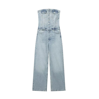 Corset Denim Jumpsuit