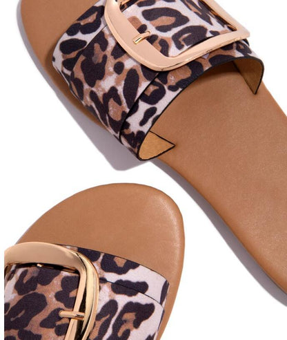 Buckle Leopard Sandals