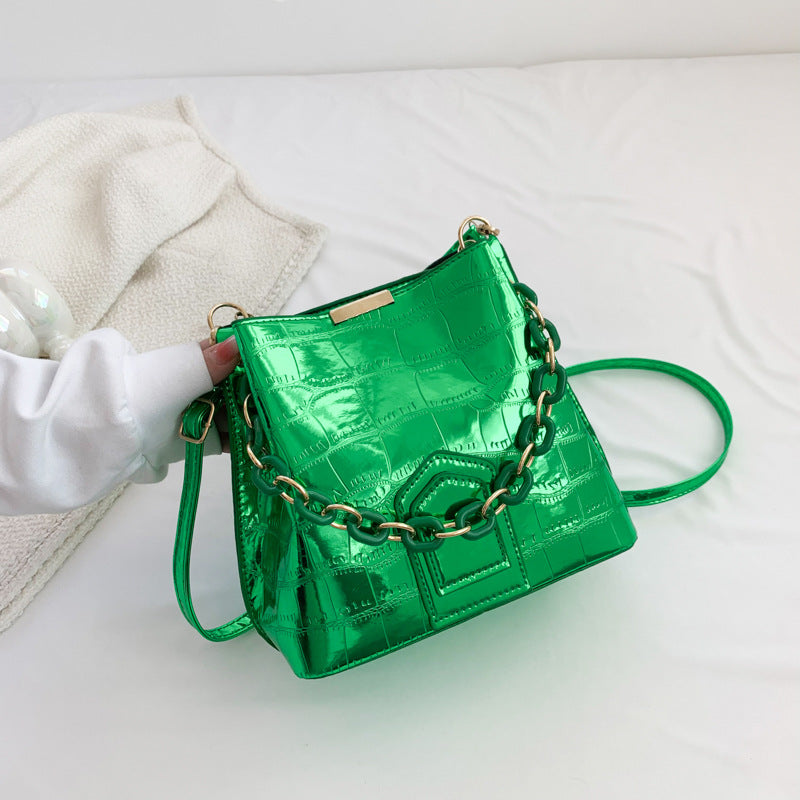 Laser Chain Handbag Bucket Bag