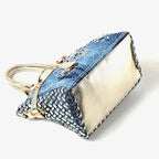 Diamond-Studded Denim Messenger Bag