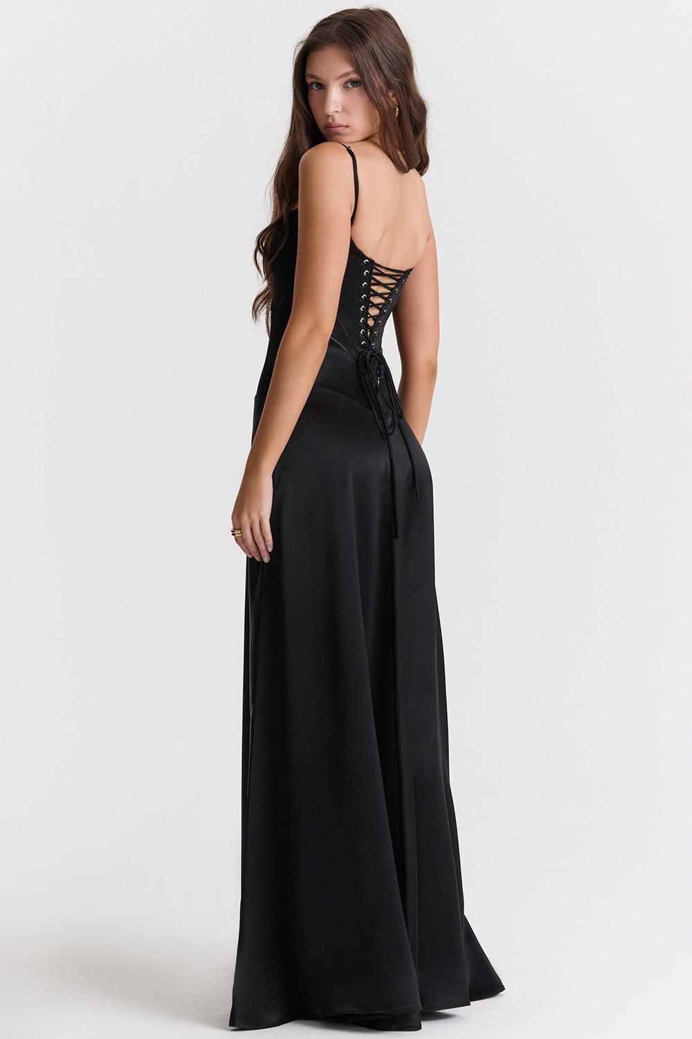 Sling Backless Black Maxi Dress