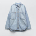 Retro British Style Pocket Denim Shirt