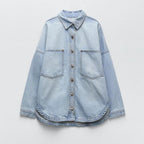 Retro British Style Pocket Denim Shirt