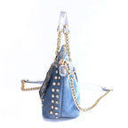 Cowgirl Diamond-studded Denim Messenger Handbag