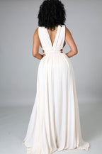 Curve V-neck Maxi Dress