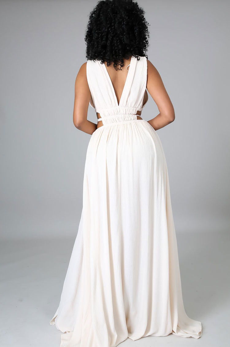 Curve V-neck Maxi Dress