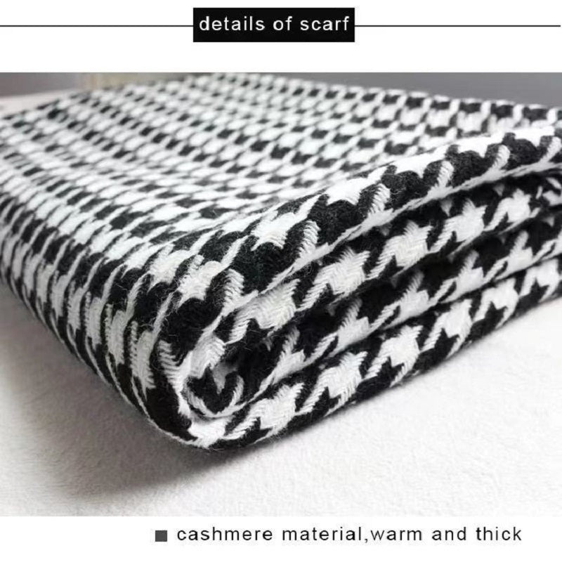 Cashmere Thick Houndstooth Scarf