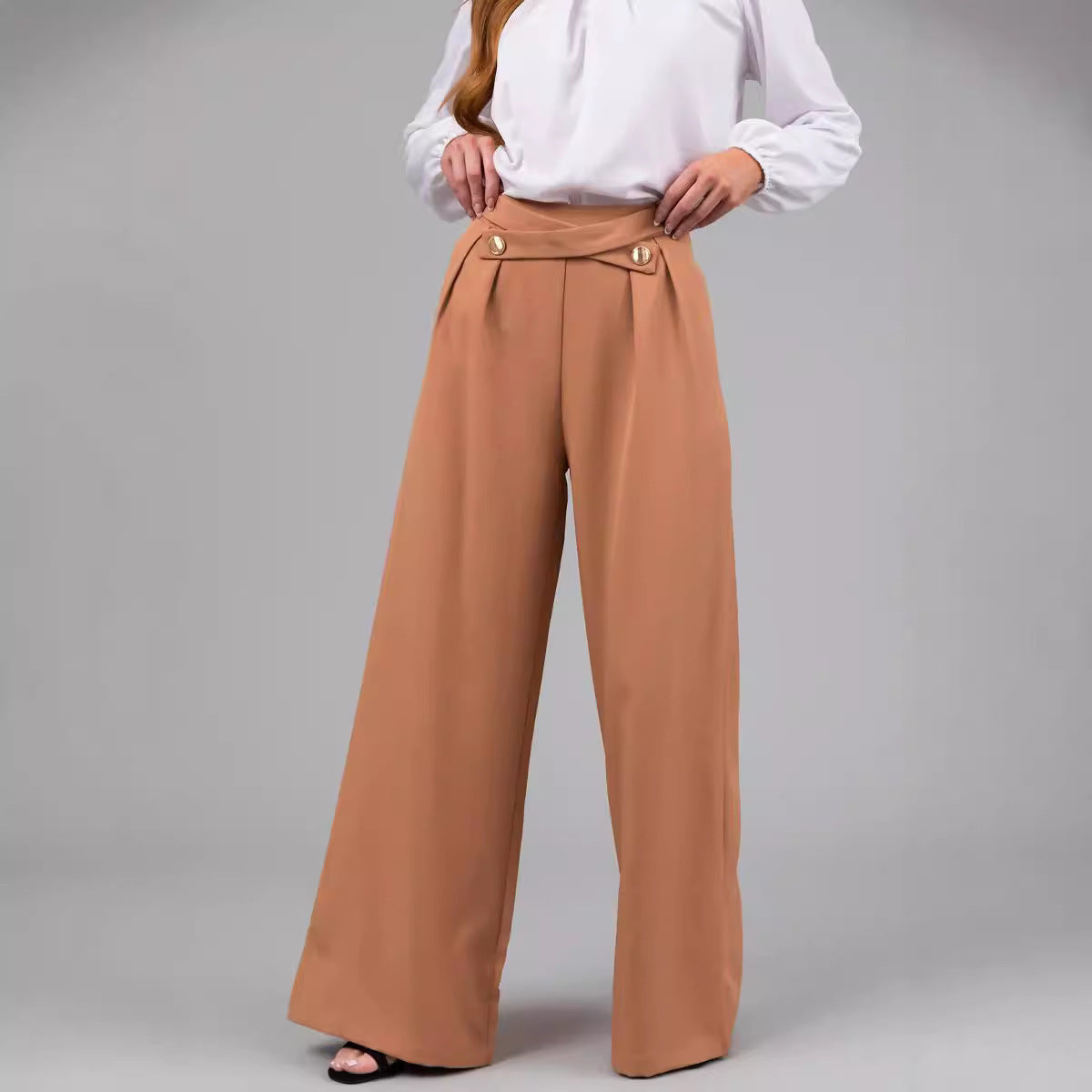 Casual Solid Color Straight-leg Pants