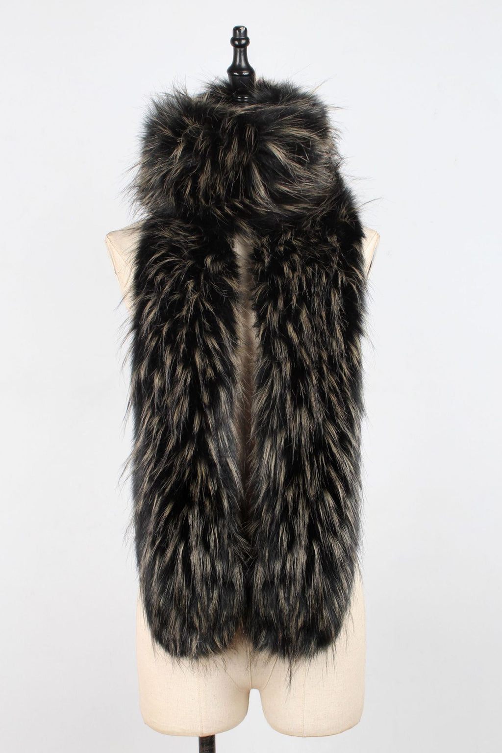 Faux Fur Fox Fur Long Tied Vest