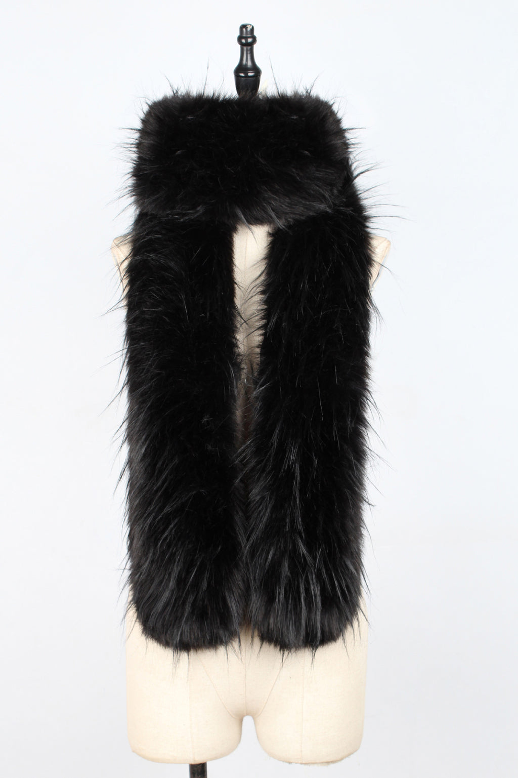 Faux Fur Fox Fur Long Tied Vest