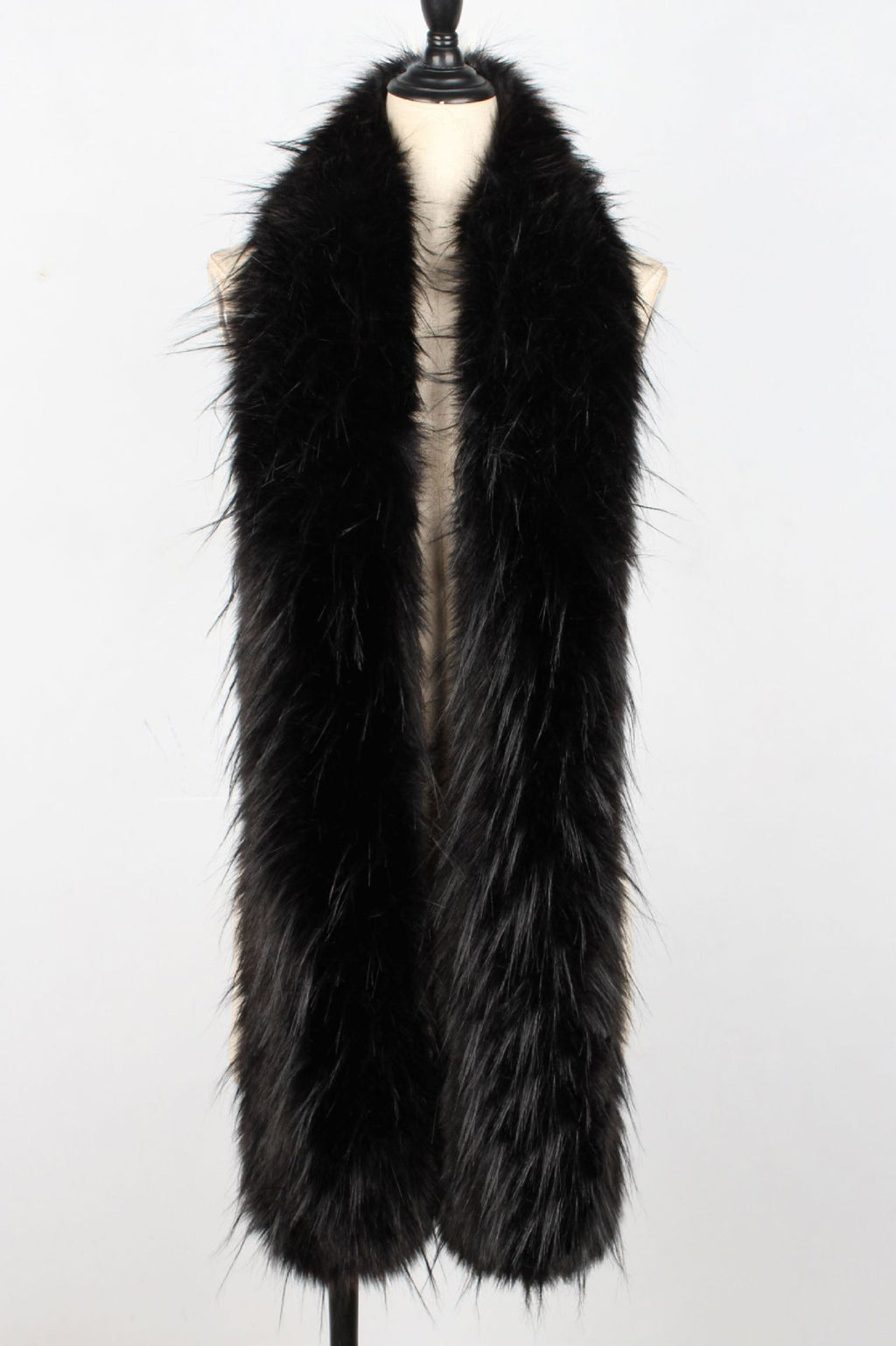 Faux Fur Fox Fur Long Tied Vest