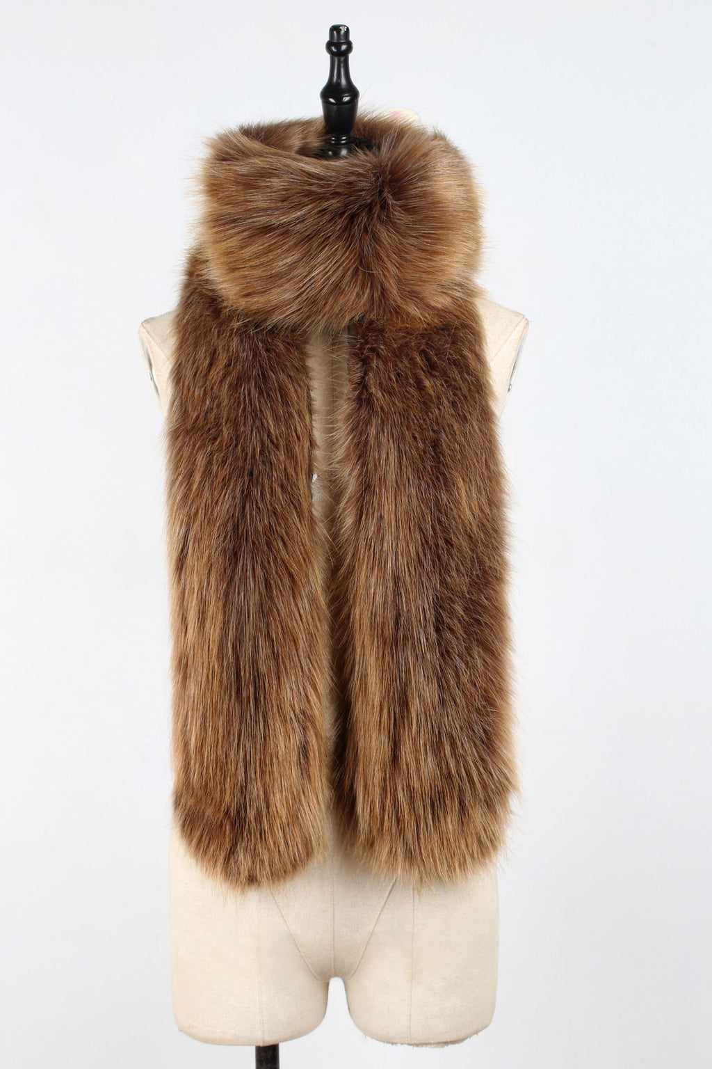 Faux Fur Fox Fur Long Tied Vest